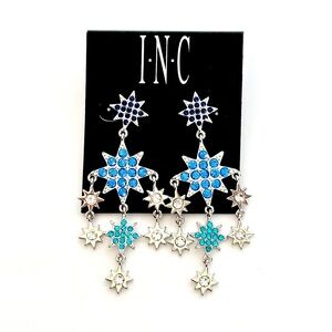 Inc. INTERNATIONAL CONCEPTS Shades of Blue Stars Statement Earrings | NWT